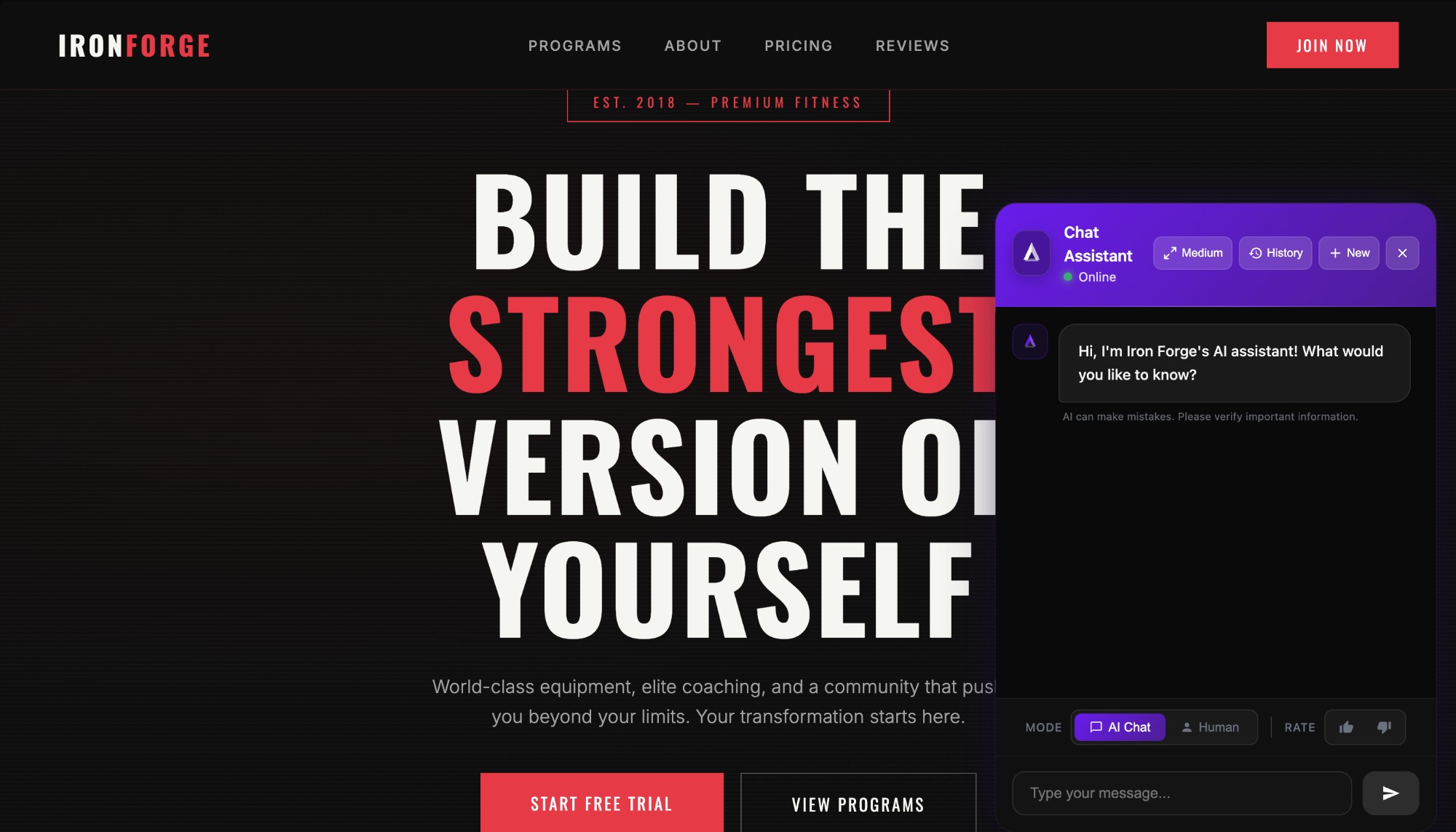 AI Chatbot for Fitness & Gym